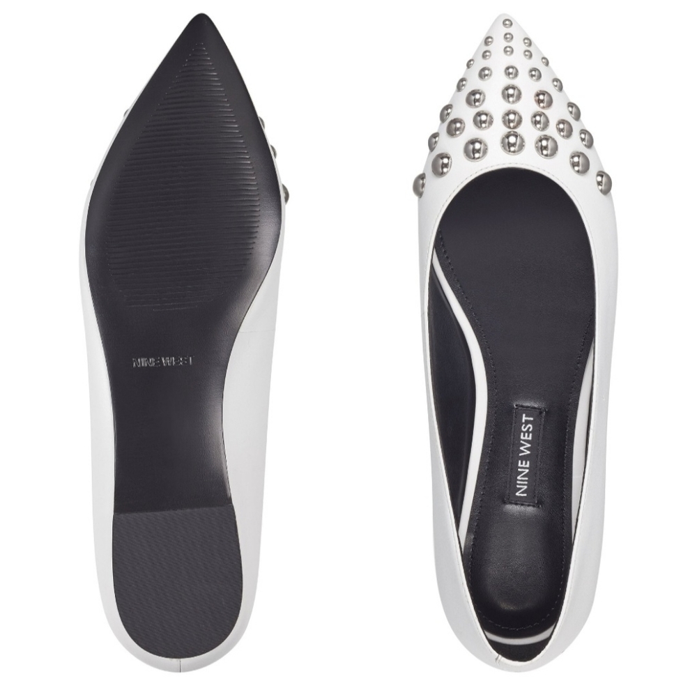 Nine West Adalyn Ballet Studded Pointy Toe Flat